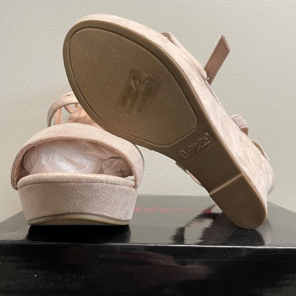 Open Toe Single Band Buckle Ankle Strappy Platform Wedge - Picture 4 of 4